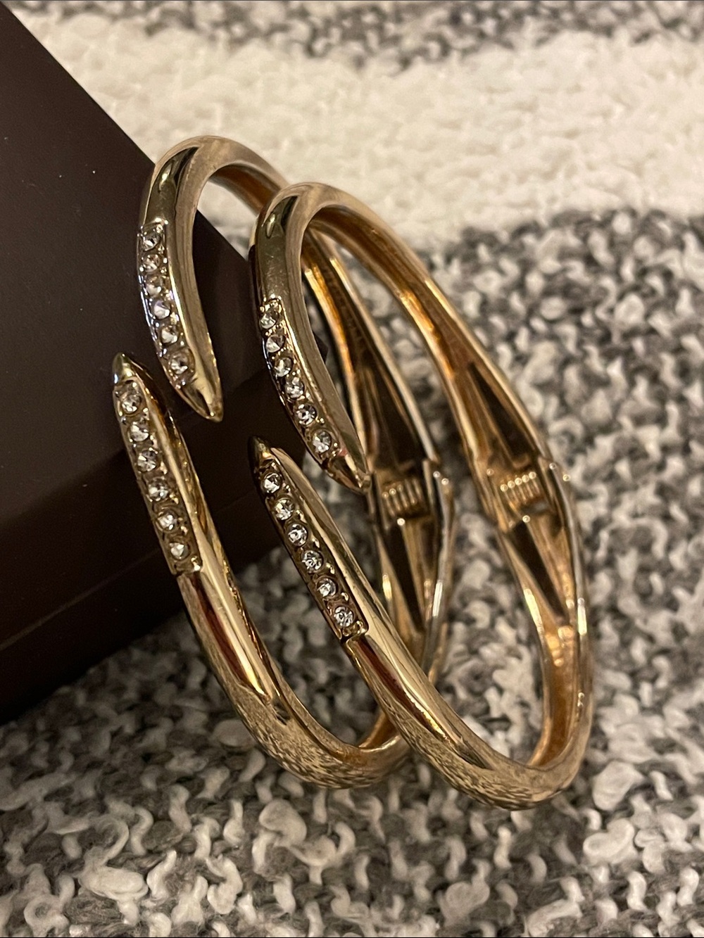 Pair of Two Gold and Chrystal Bracelets